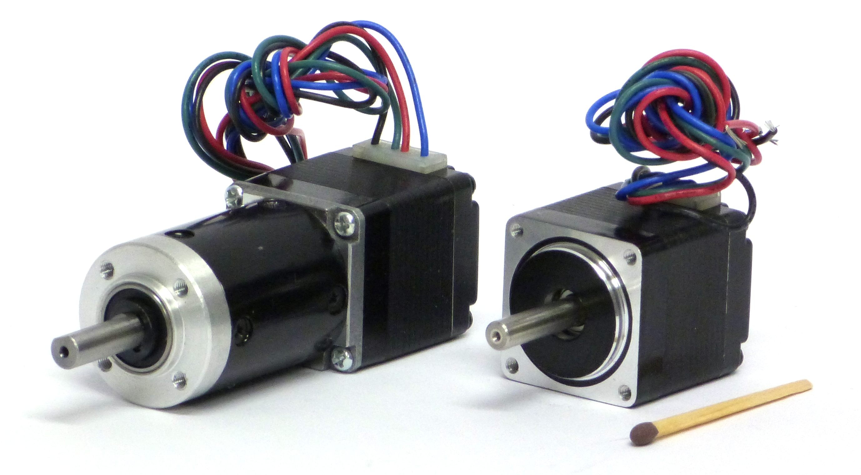 Perfect example of how small a mini stepper motor from JVL is! a real miniature stepper motor.
